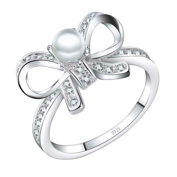 Pearl Ribbon Bow Ring - Picture 3 of 6